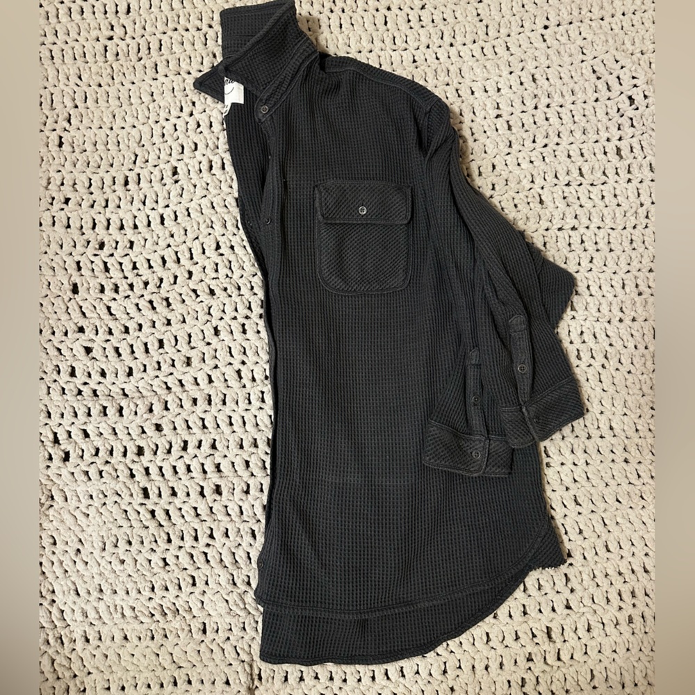 Aerie Waffle Knit Button Up